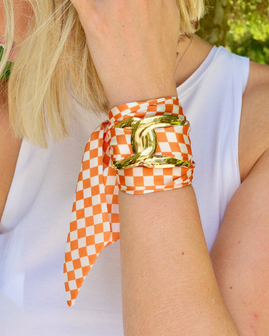 Serafina Scarf Bracelet Orange Check: Default