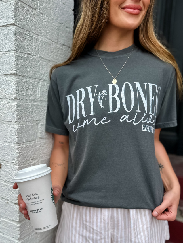 Dry Bones Come Alive Tee: Pepper / M