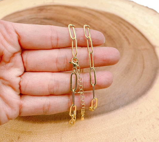 Paper Clip Link Chain, Gold Filled Paperclip Necklace CH255: XS - 6.5x3mm
