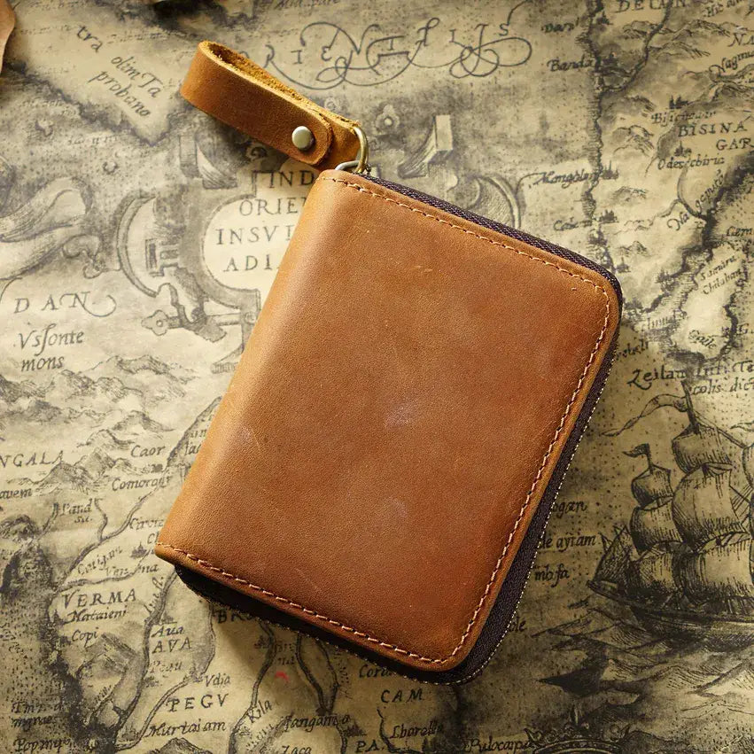 Credit Card Holder for Men Women, Geniune Leather Wallet: Dark Brown