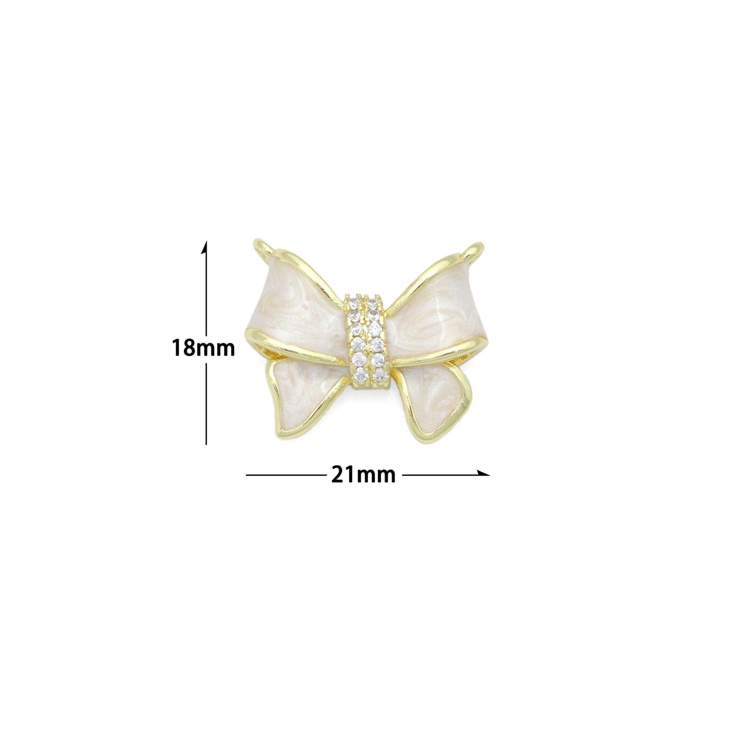 Pink Enamel Bow Charm Pendant connector