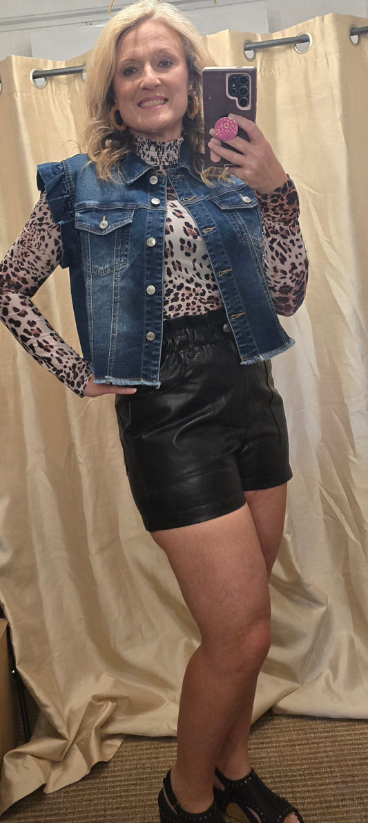 Black paper bag shorts