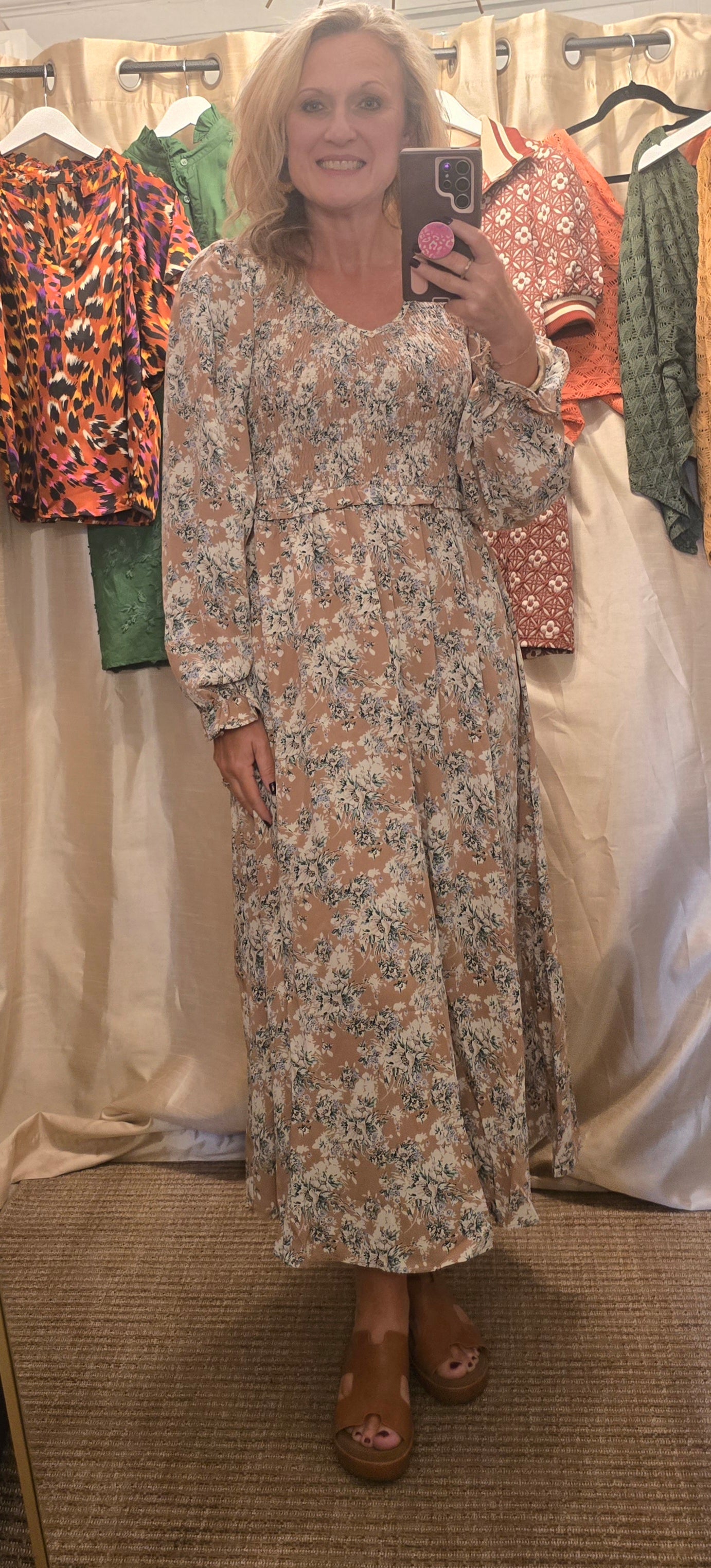 Arden brown floral maxi
