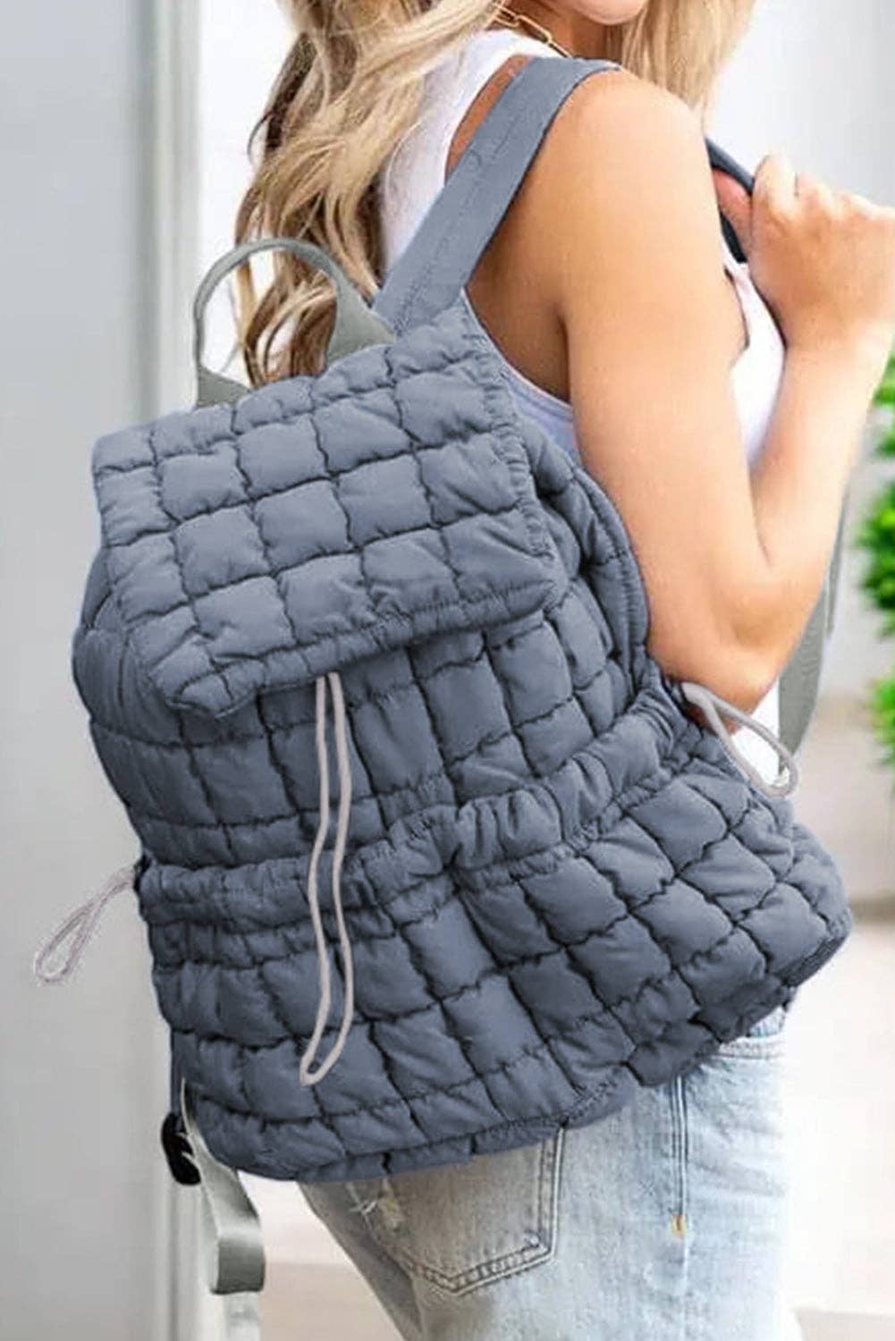 Miles Quilted Puffer Backpack: Pink / ONE SIZE