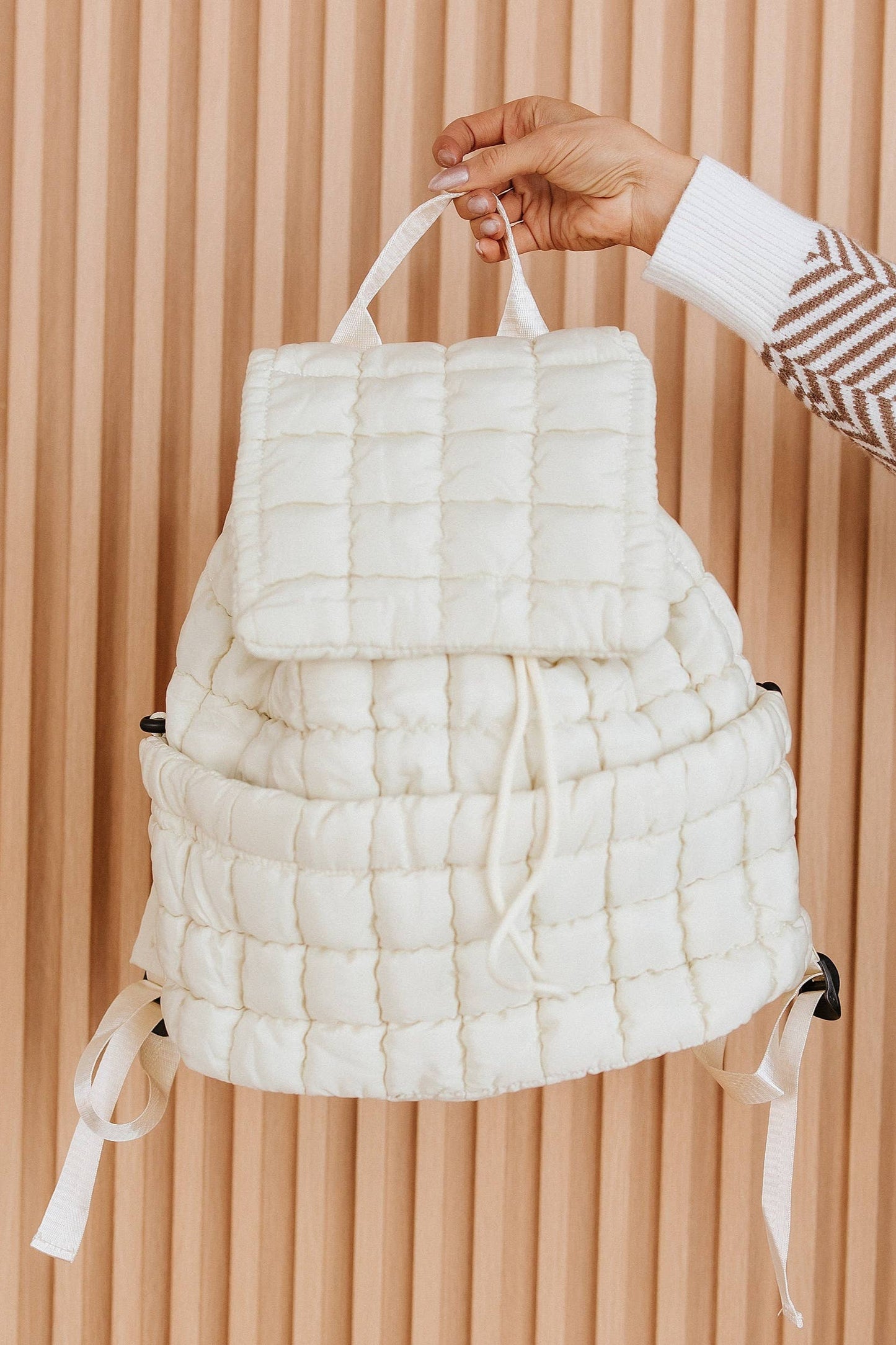 Miles Quilted Puffer Backpack: Pink / ONE SIZE