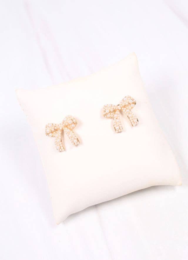 Paige Pearl Bow Earring GOLD: Default