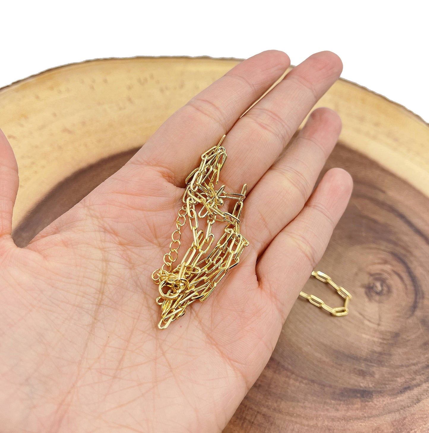 Gold Filled Paper Clip Chain Link Bracelet and Necklace: 1pc / Necklace