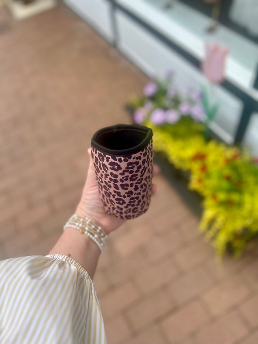 Leopard drink sleeve small 16-18oz