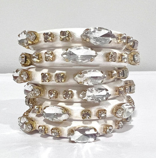 Emily Gray hoops in pearl white