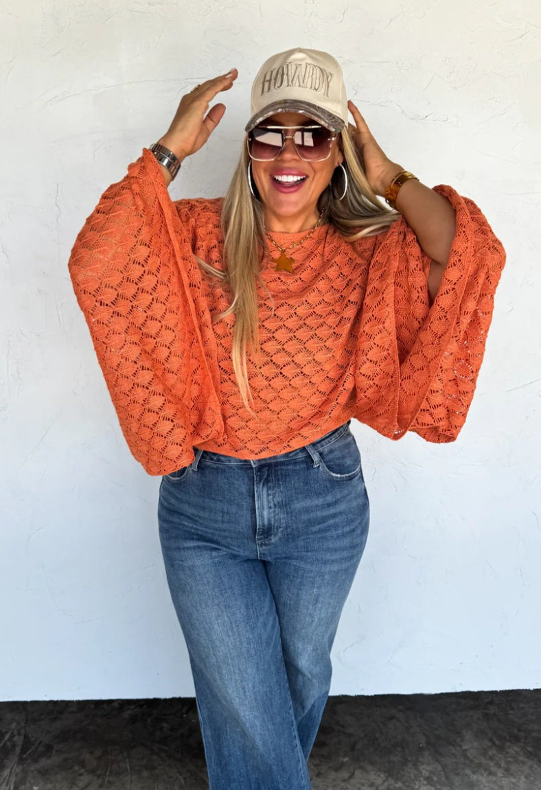 Free spirit bell sleeve top