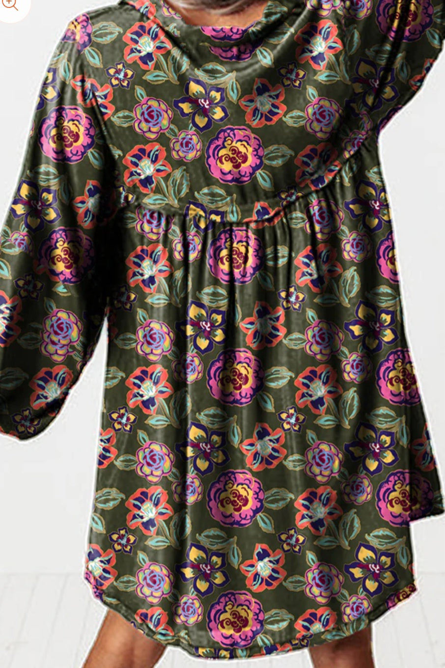 Hallie green floral dress