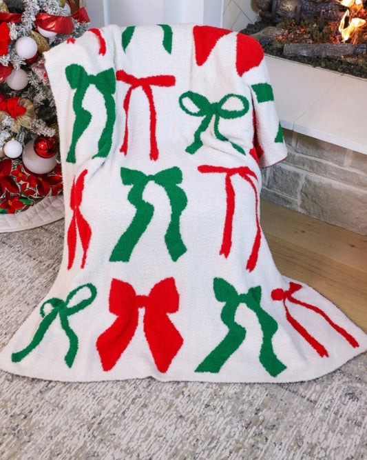 Christmas bow lux blanket