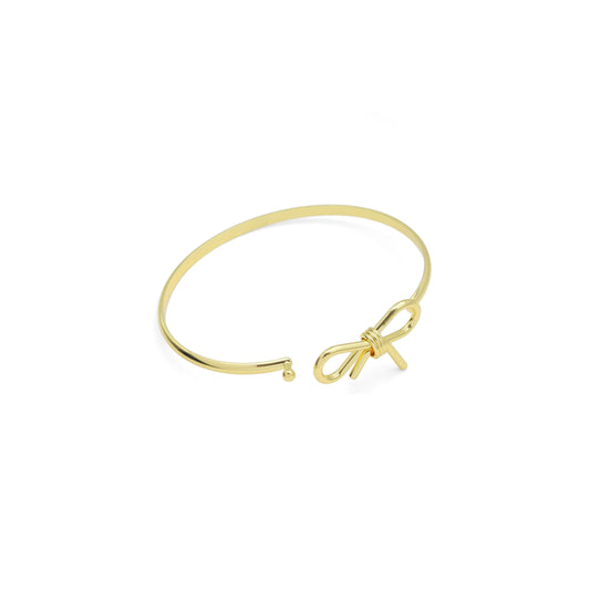 Plain Gold Bowknot Bracelet, Sku#A400