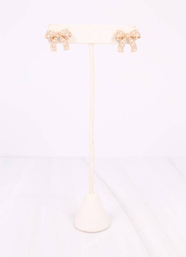 Paige Pearl Bow Earring GOLD: Default