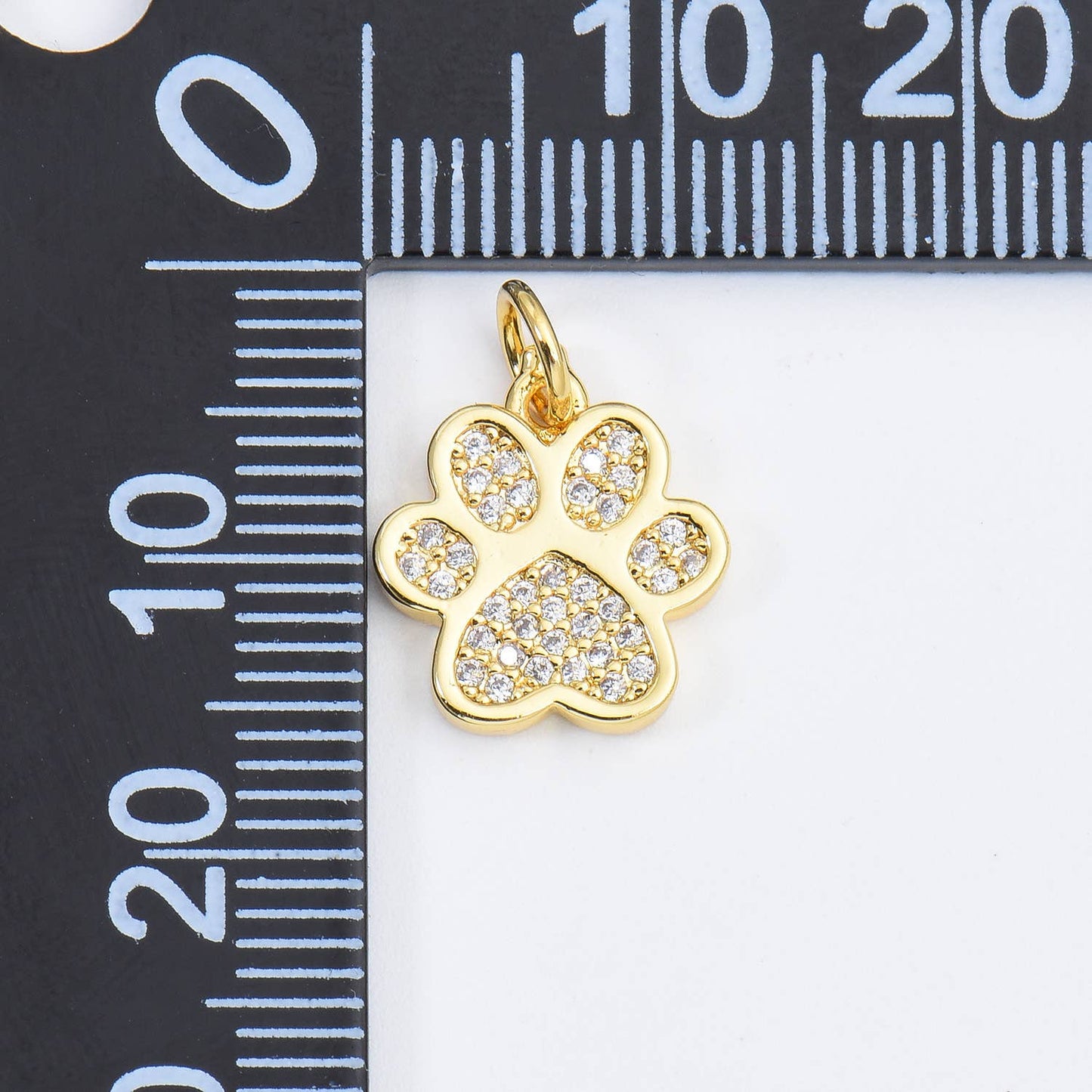 Gold Filled Paw Print Charm, Dog Cat Paw Pendant CP1661: Silver