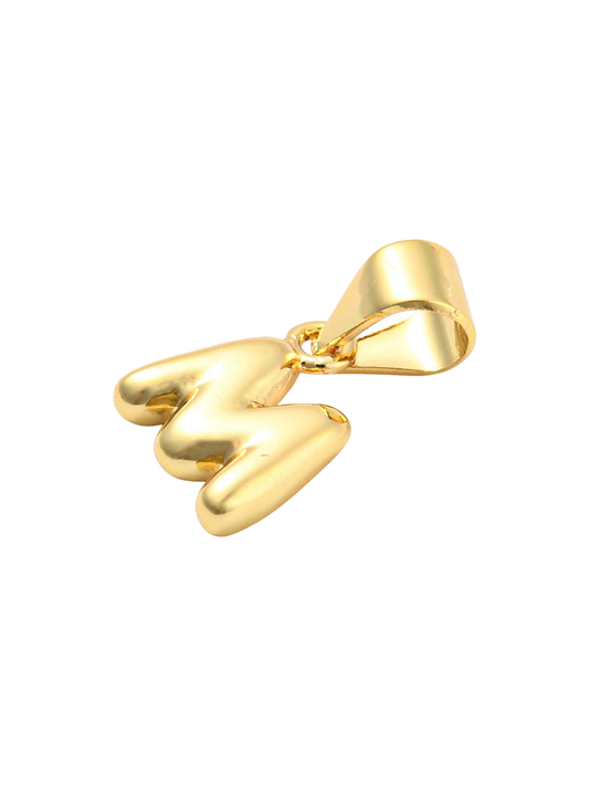* Gold Mini 18K Bubble Letter "M" Charm