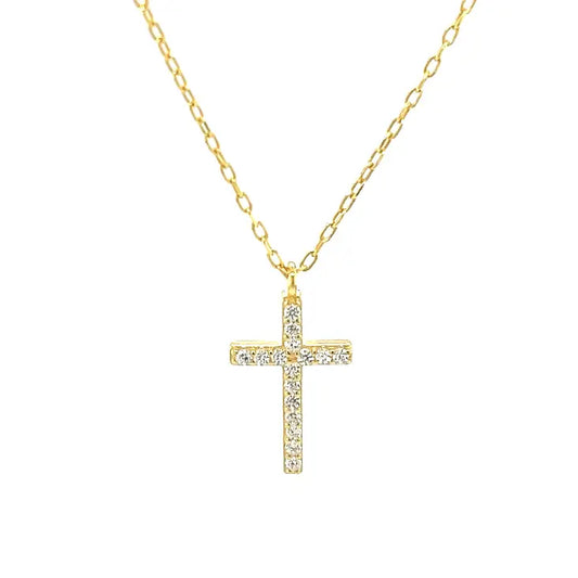 Bara Bahome CZ Cross Necklace, Diamond