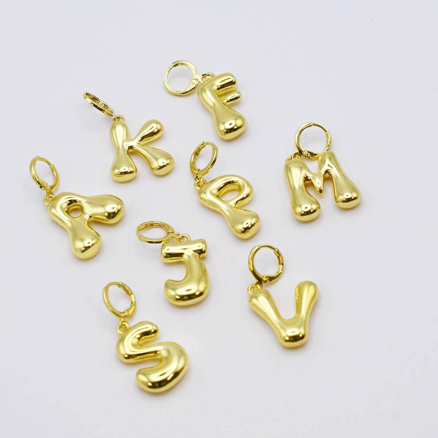 Funky Gold Initial Charm: B