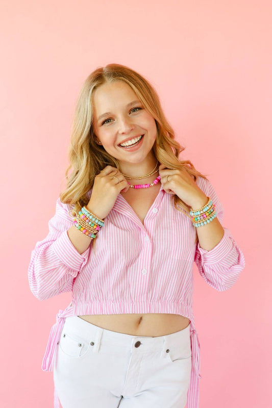 Ibiza Gemstone Bracelet: Extended 7.25 inch (Blue)