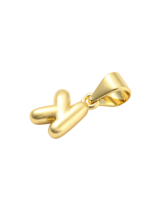 * Gold Mini 18K Bubble Letter "K" Charm