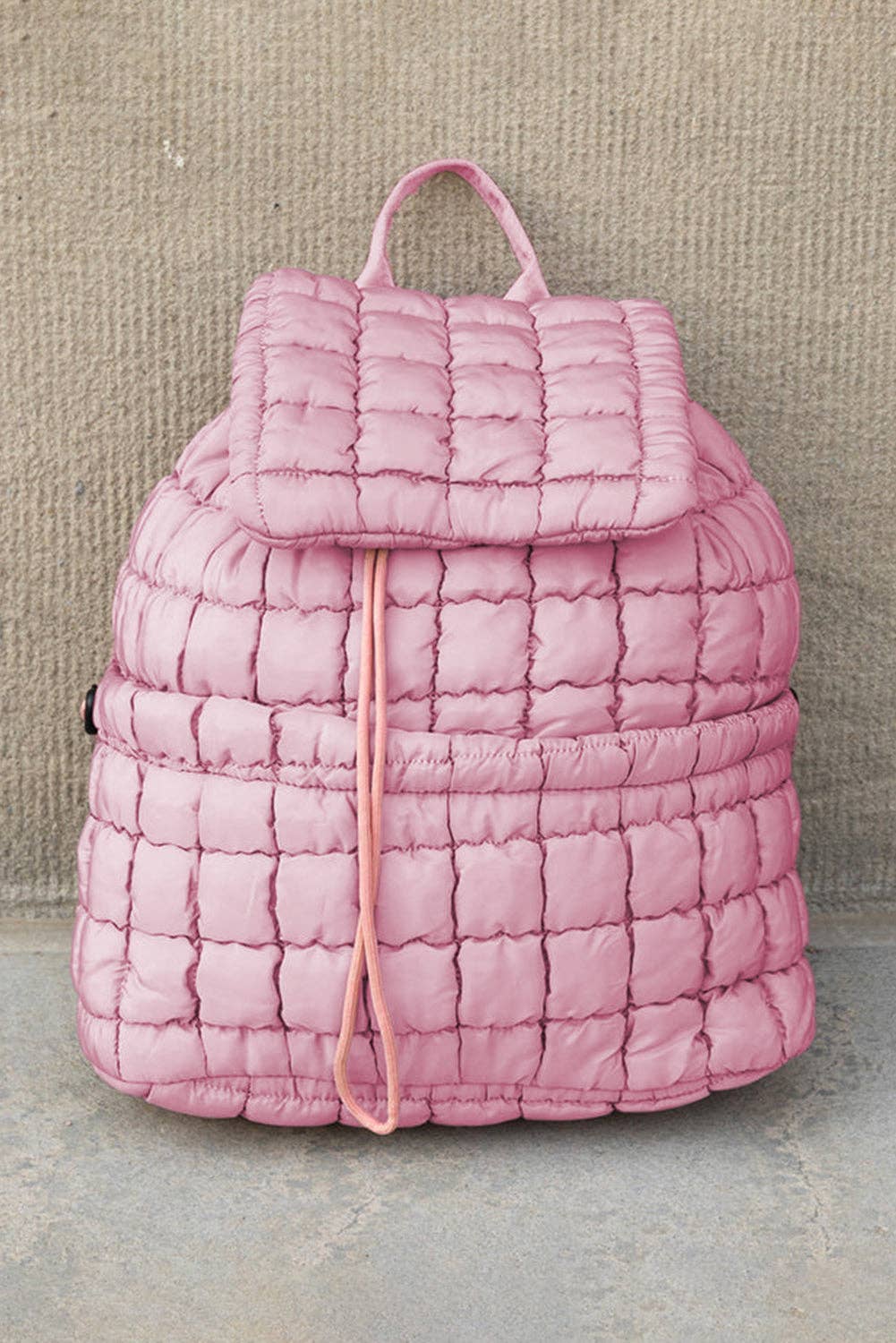 Miles Quilted Puffer Backpack: Pink / ONE SIZE