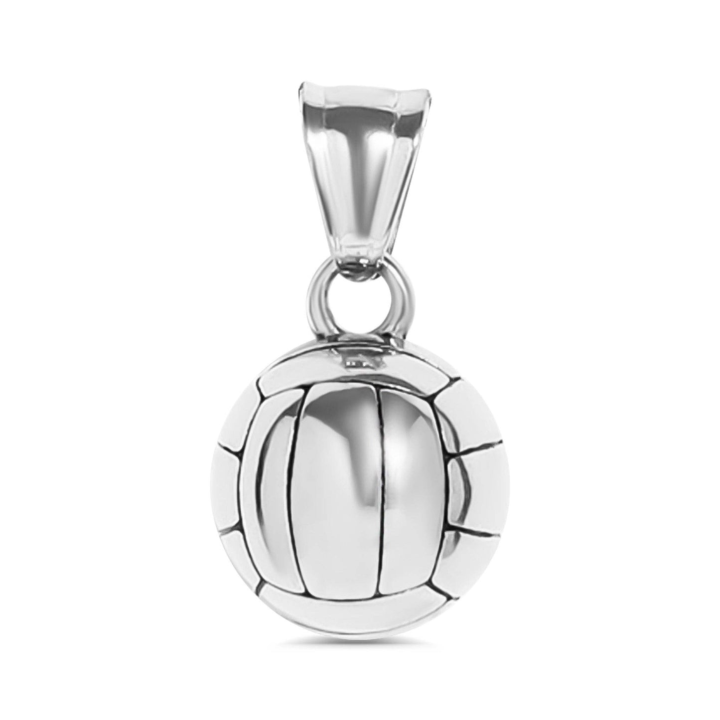 18K Gold PVD Stainless Steel 3D Volleyball Charm: Gold