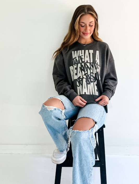 What A Beautiful Name Sweatshirt: Heather Charcoal / M
