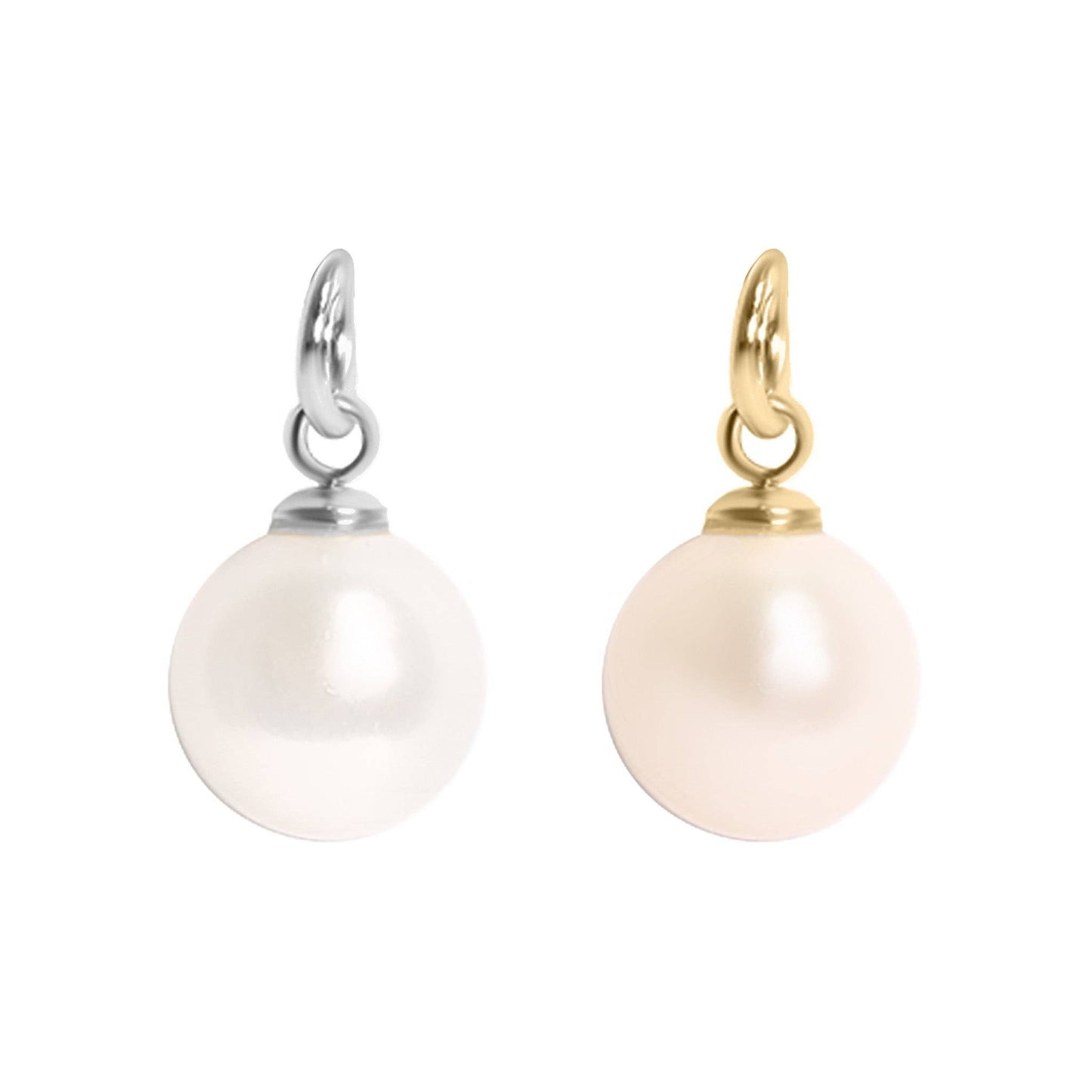 8mm Glass Pearl Charms: Kiska / Gold