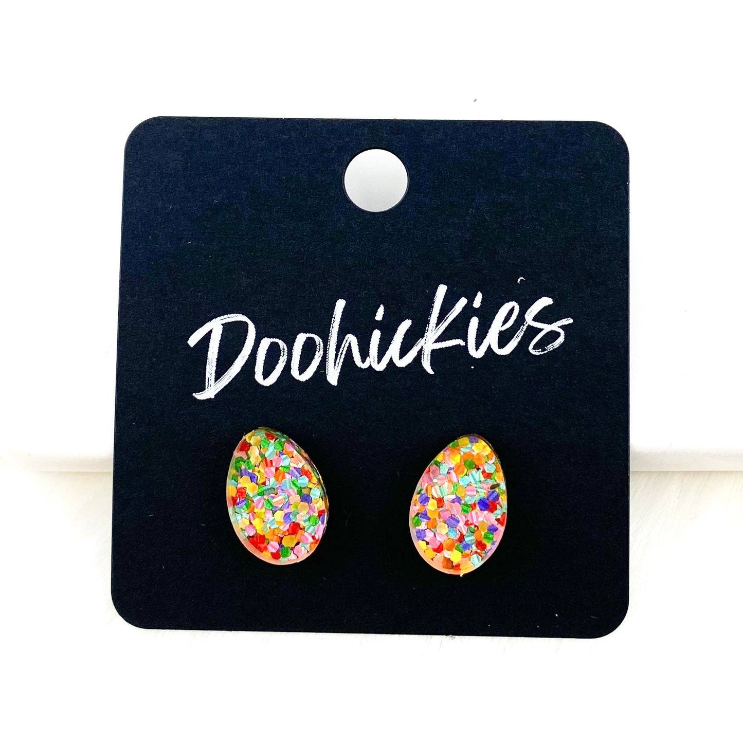 13mm Easter Eggs -Easter Earrings: Daisy Candy Confetti