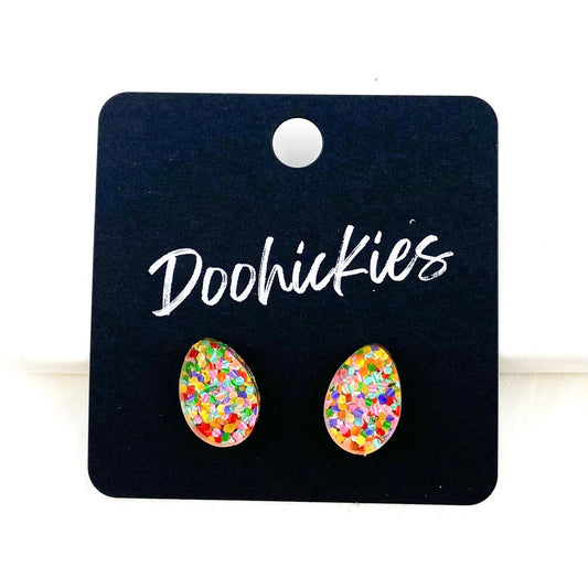 13mm Easter Eggs -Easter Earrings: Daisy Candy Confetti