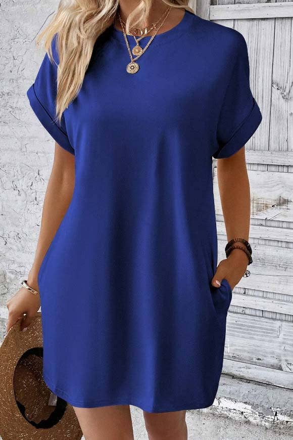 Weekend Casual T-Shirt Mini Dress: PURPLE / M