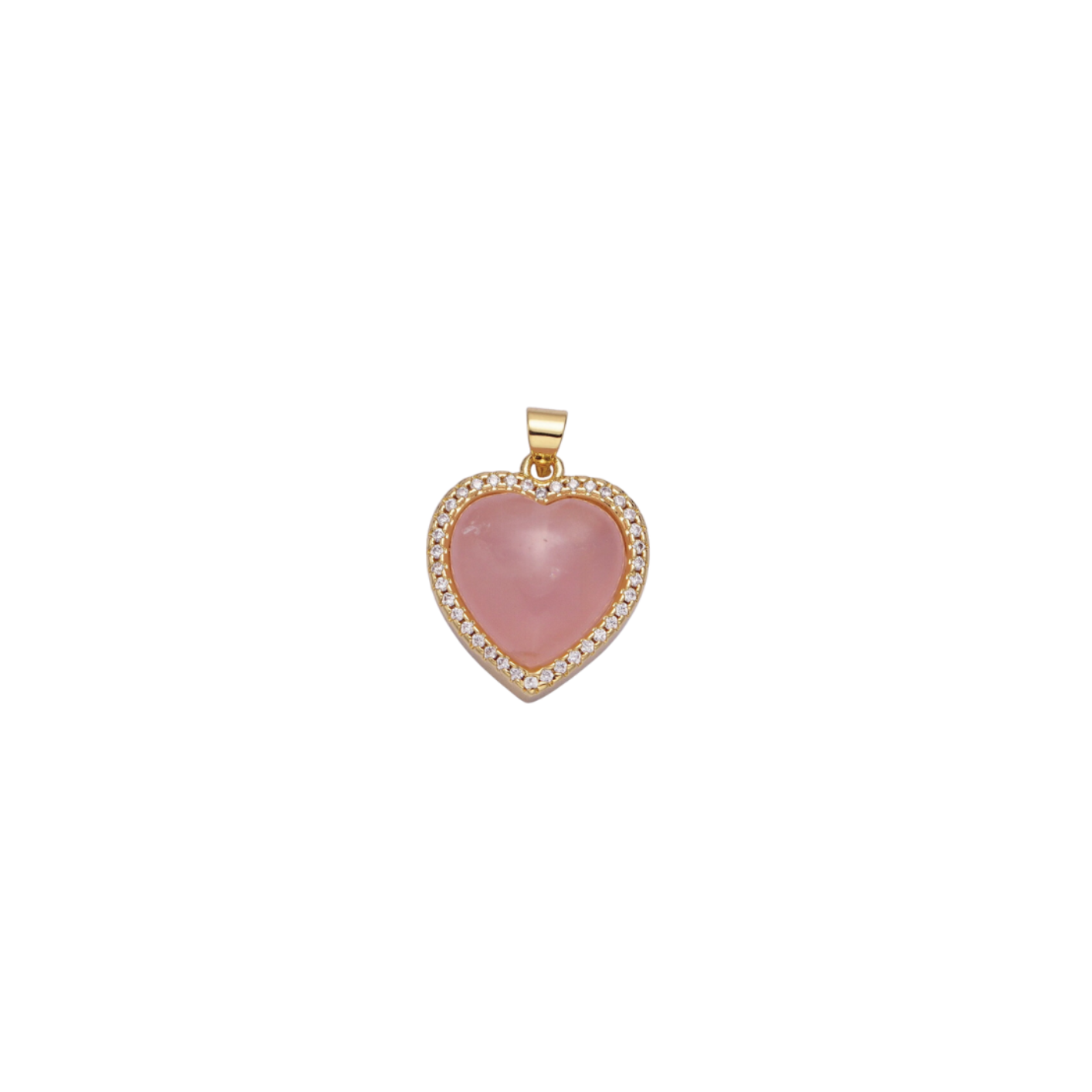 Small Mauve Stone Heart Charm