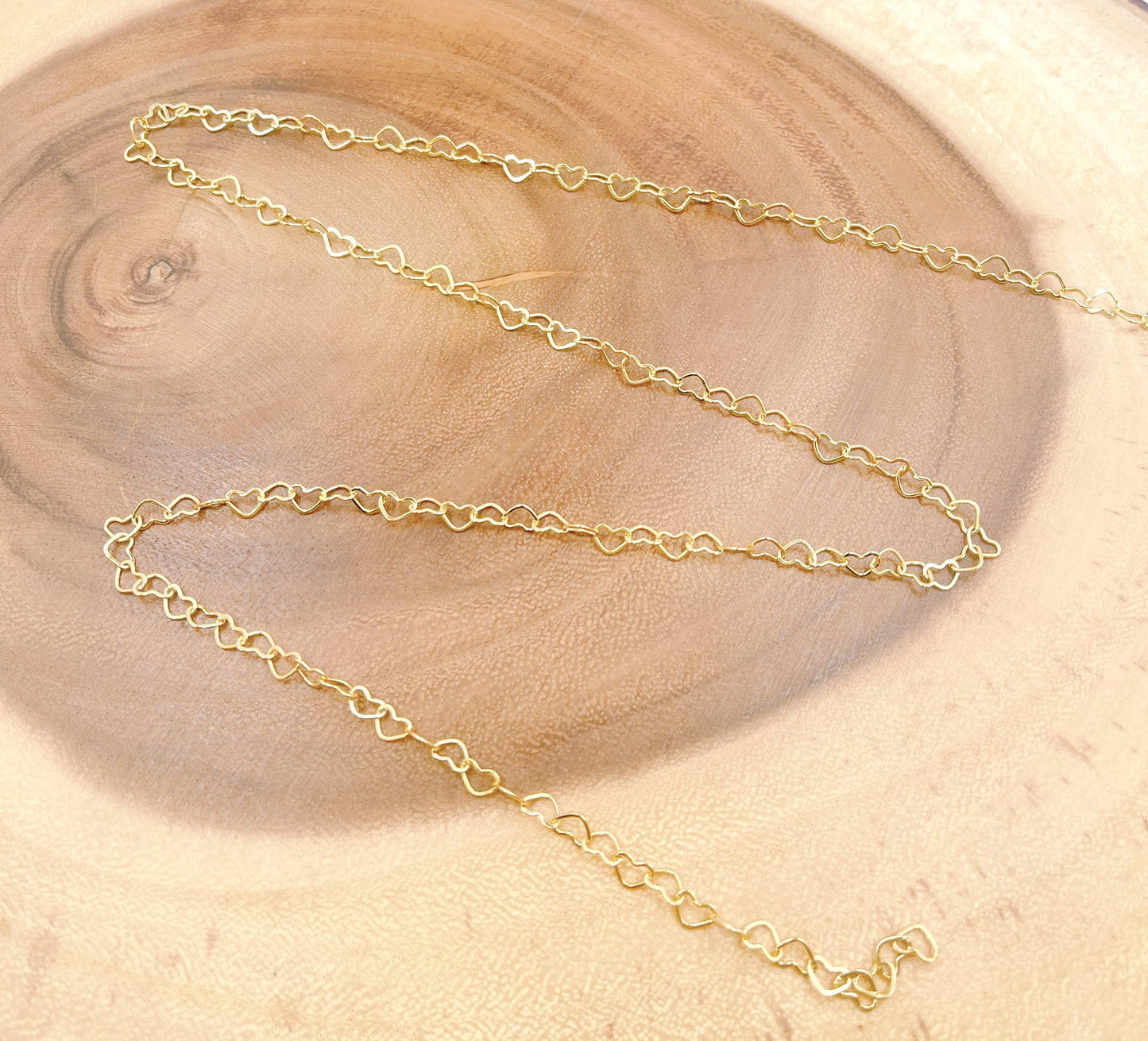 Heart Charm Gold Filled Chain Large - 6x5mm