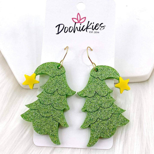 2" grinch Tree -Christmas Acrylic Earrings