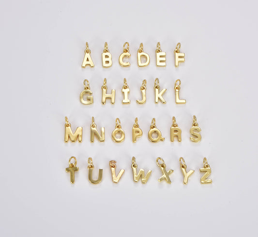 18K Gold Filled  Personalized Initial Charm  H
