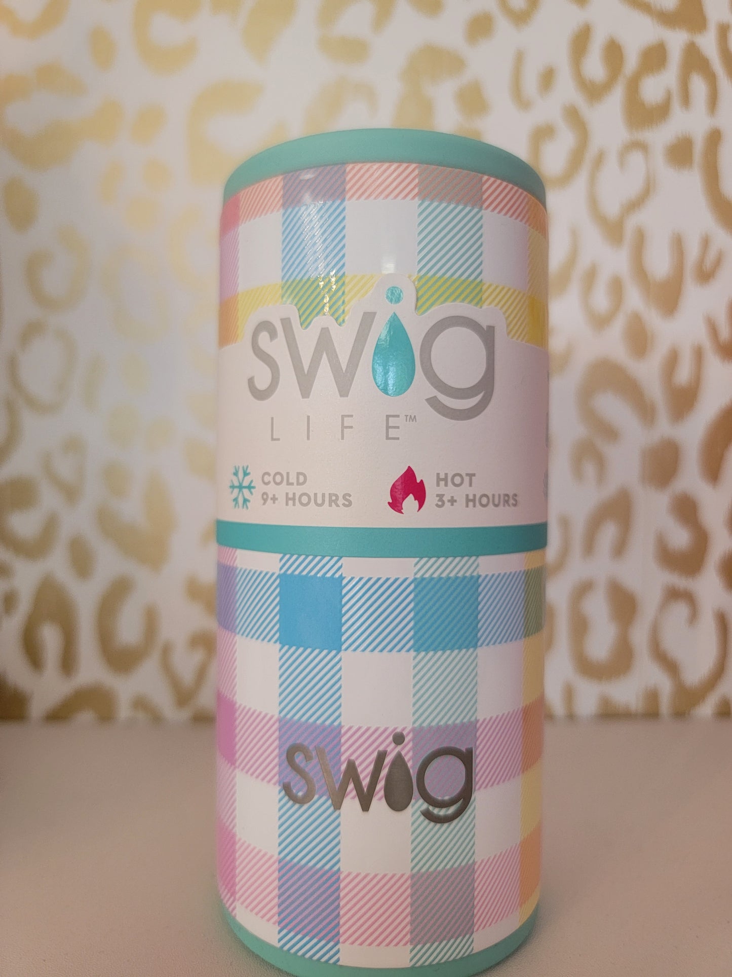 Pretty in plaid skinny can swig koozie