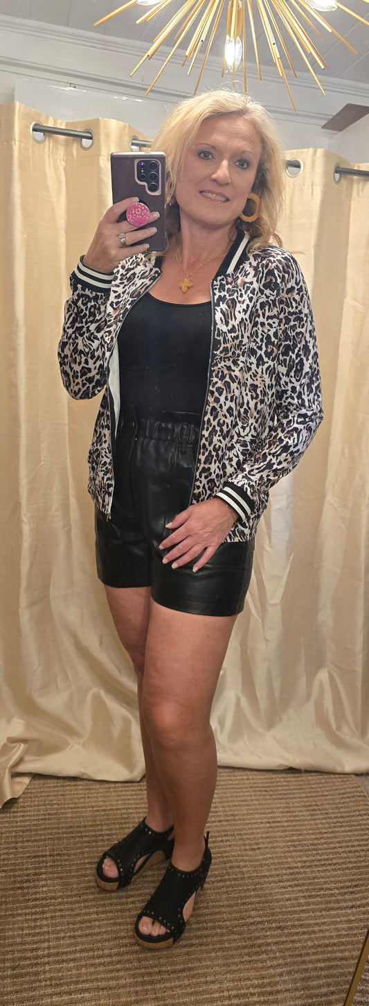 Black paper bag shorts