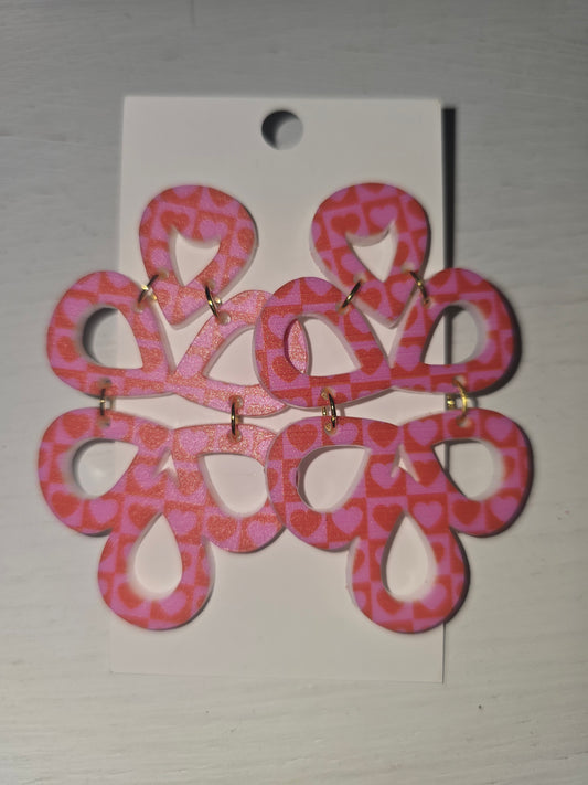 Geometric heart earrings