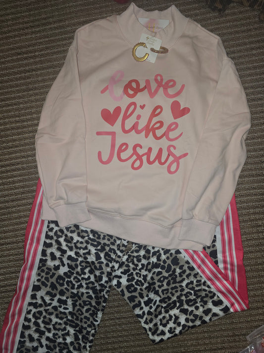 Love like Jesus fleece pullover