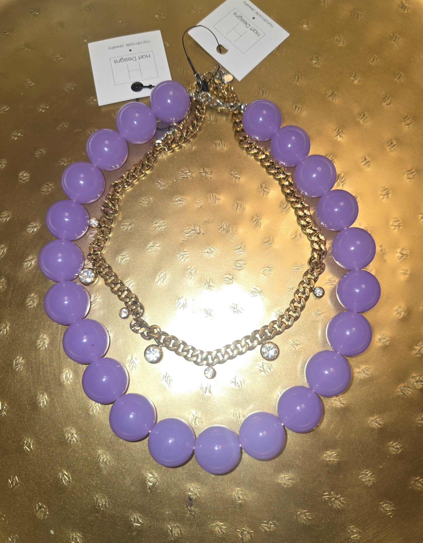 Lavendar marble ball necklace