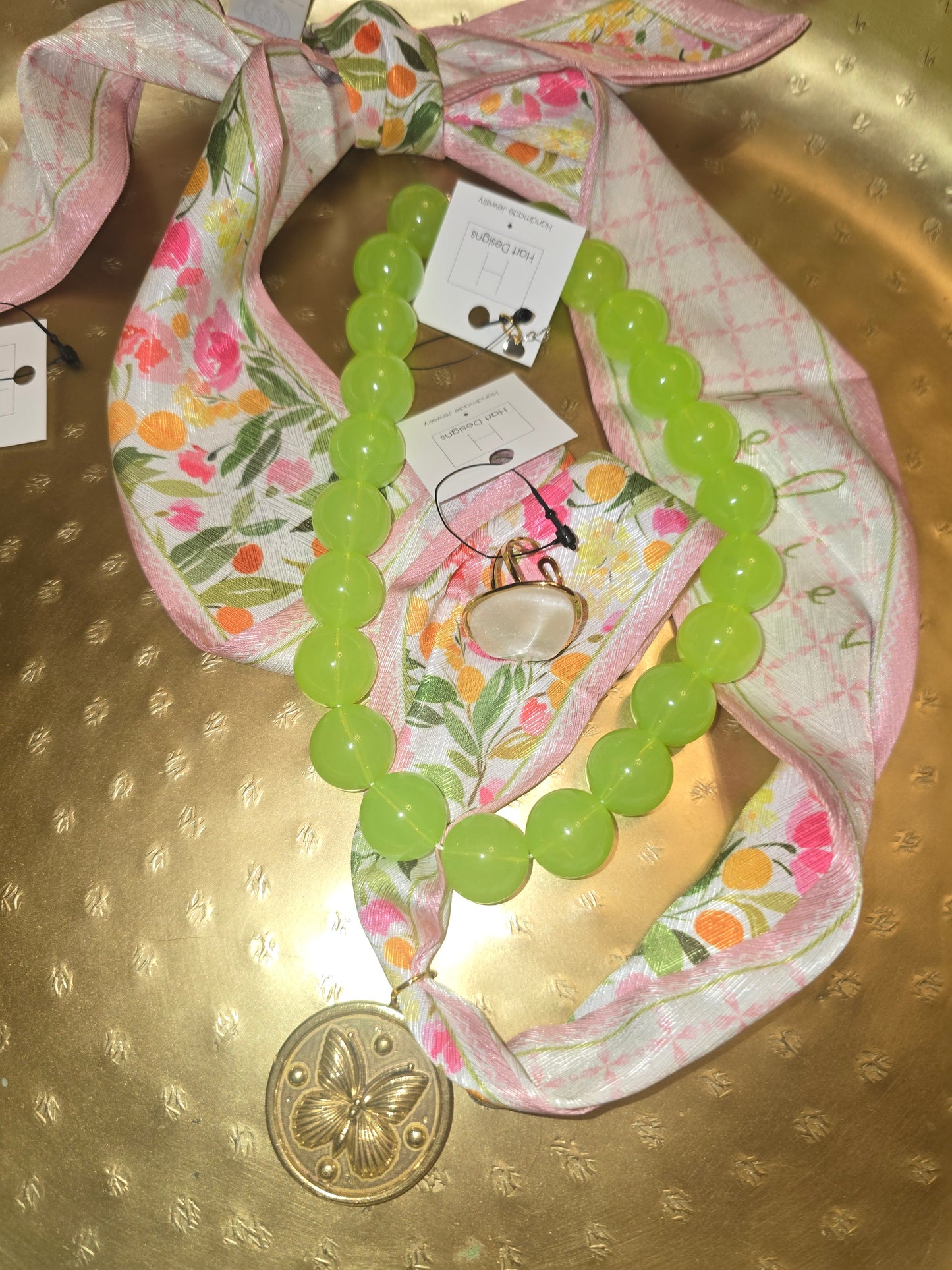 Butterfly scarf necklace