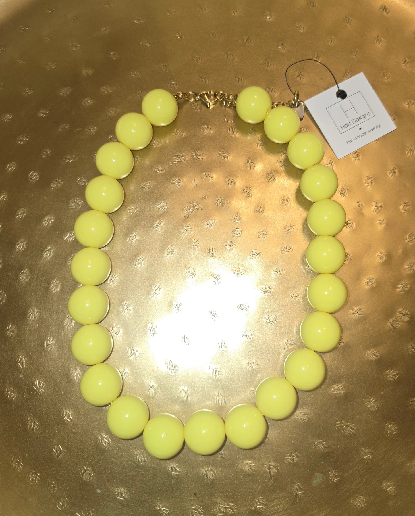 Yellow gum ball necklace