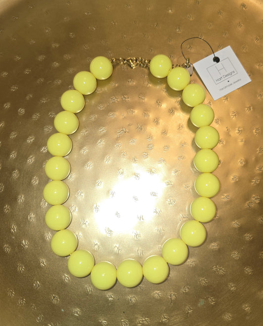 Yellow gum ball necklace