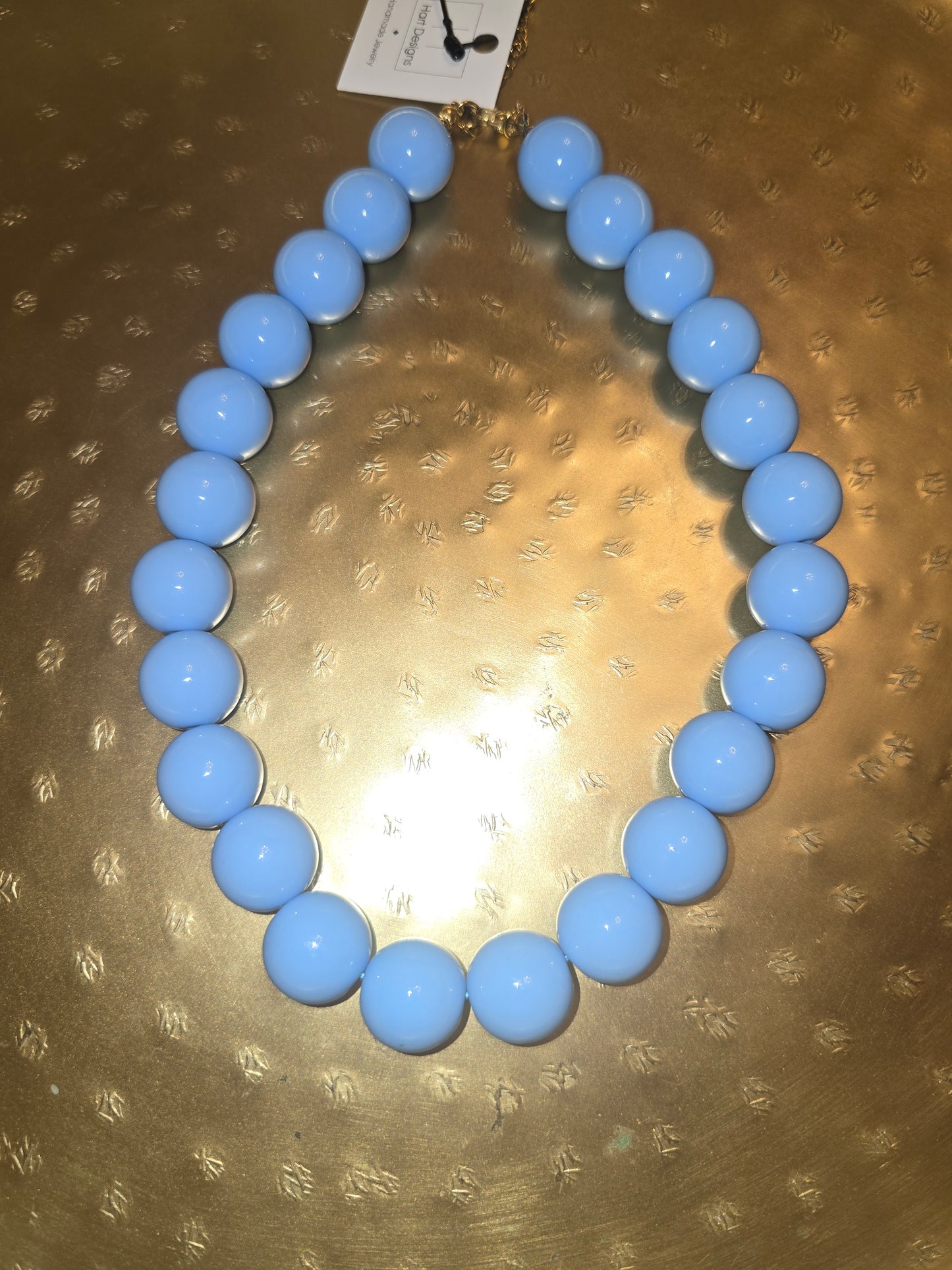 Sky blue gum ball necklace
