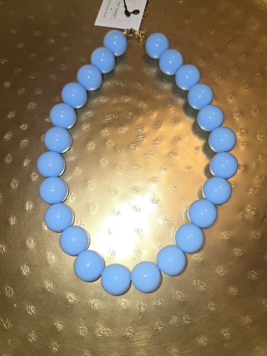 Sky blue gum ball necklace
