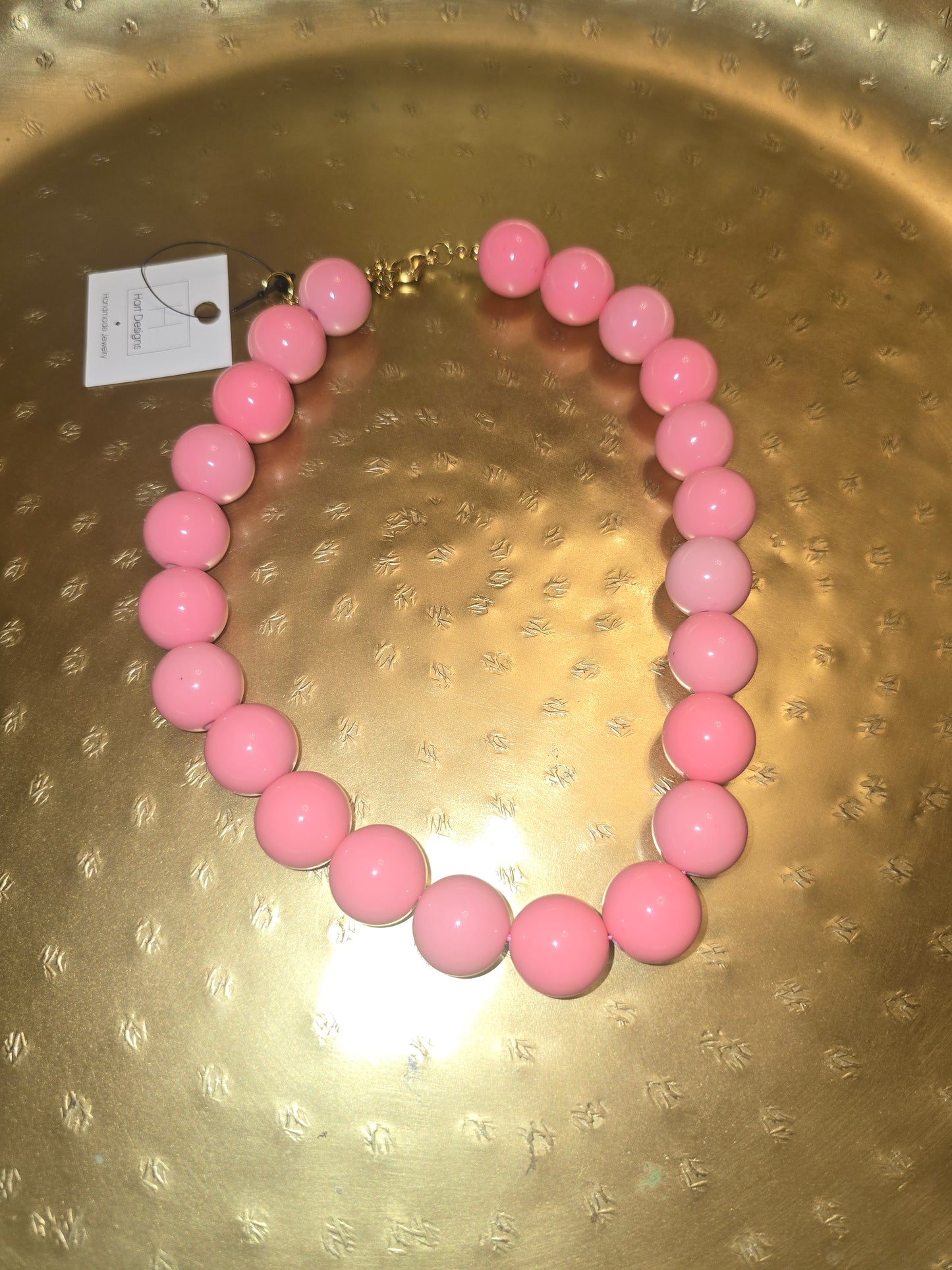 Pink Bubblegum ball necklace