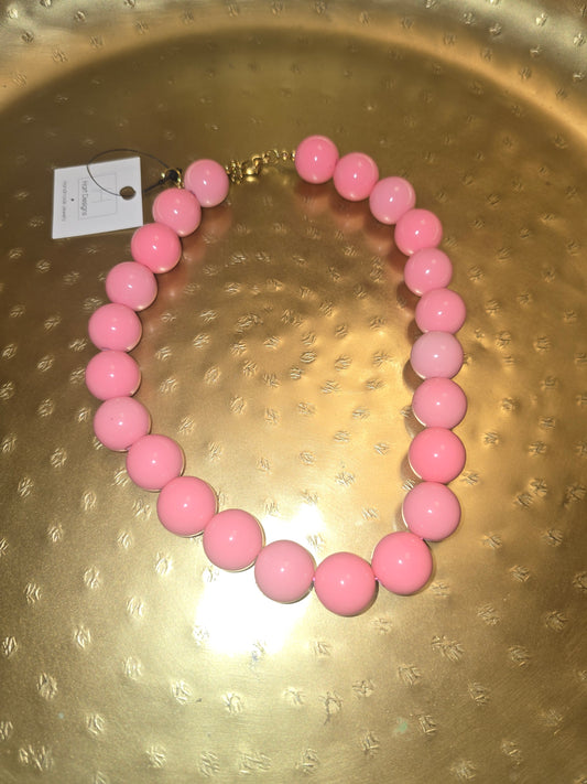 Pink Bubblegum ball necklace