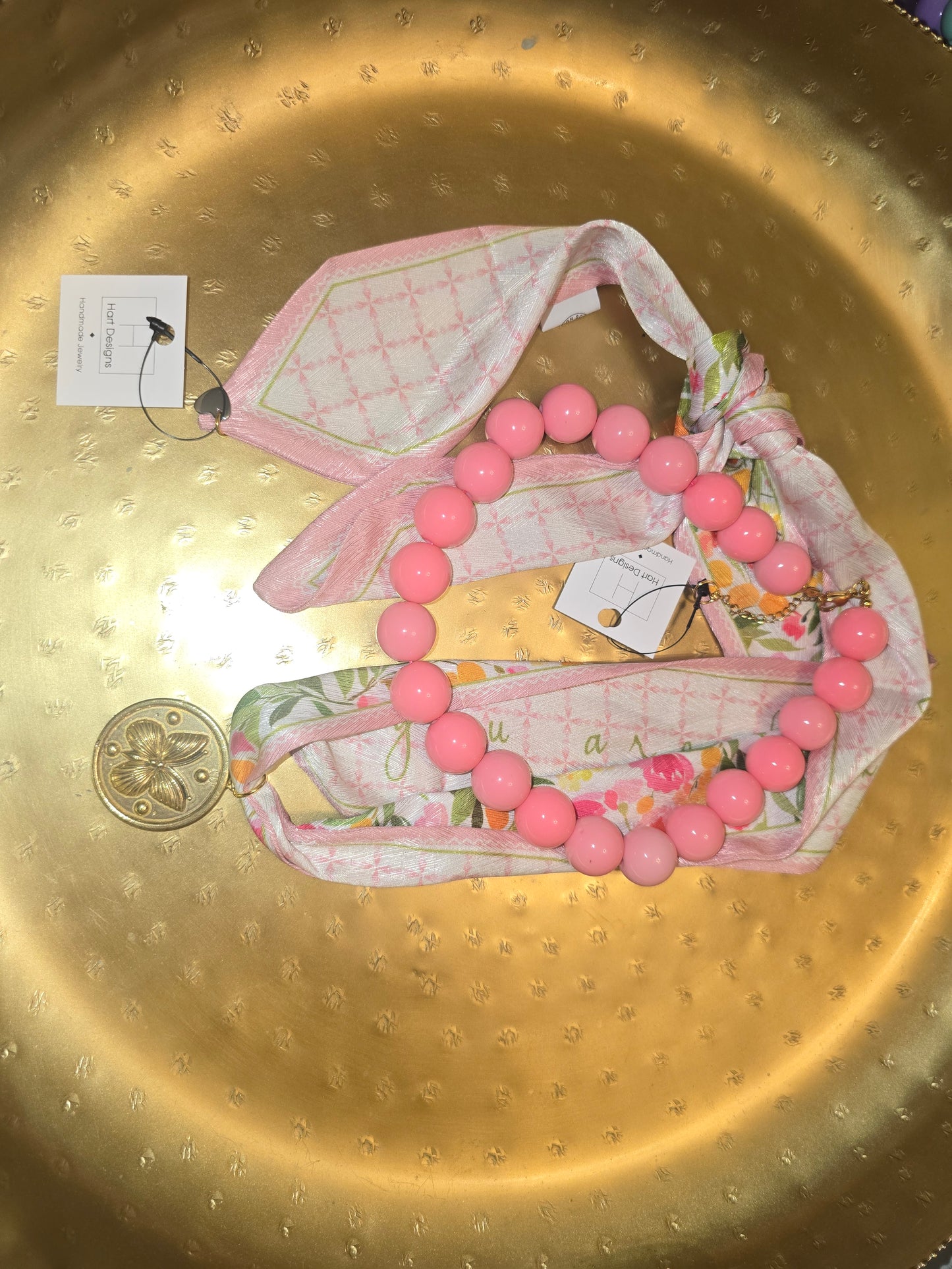 Pink Bubblegum ball necklace