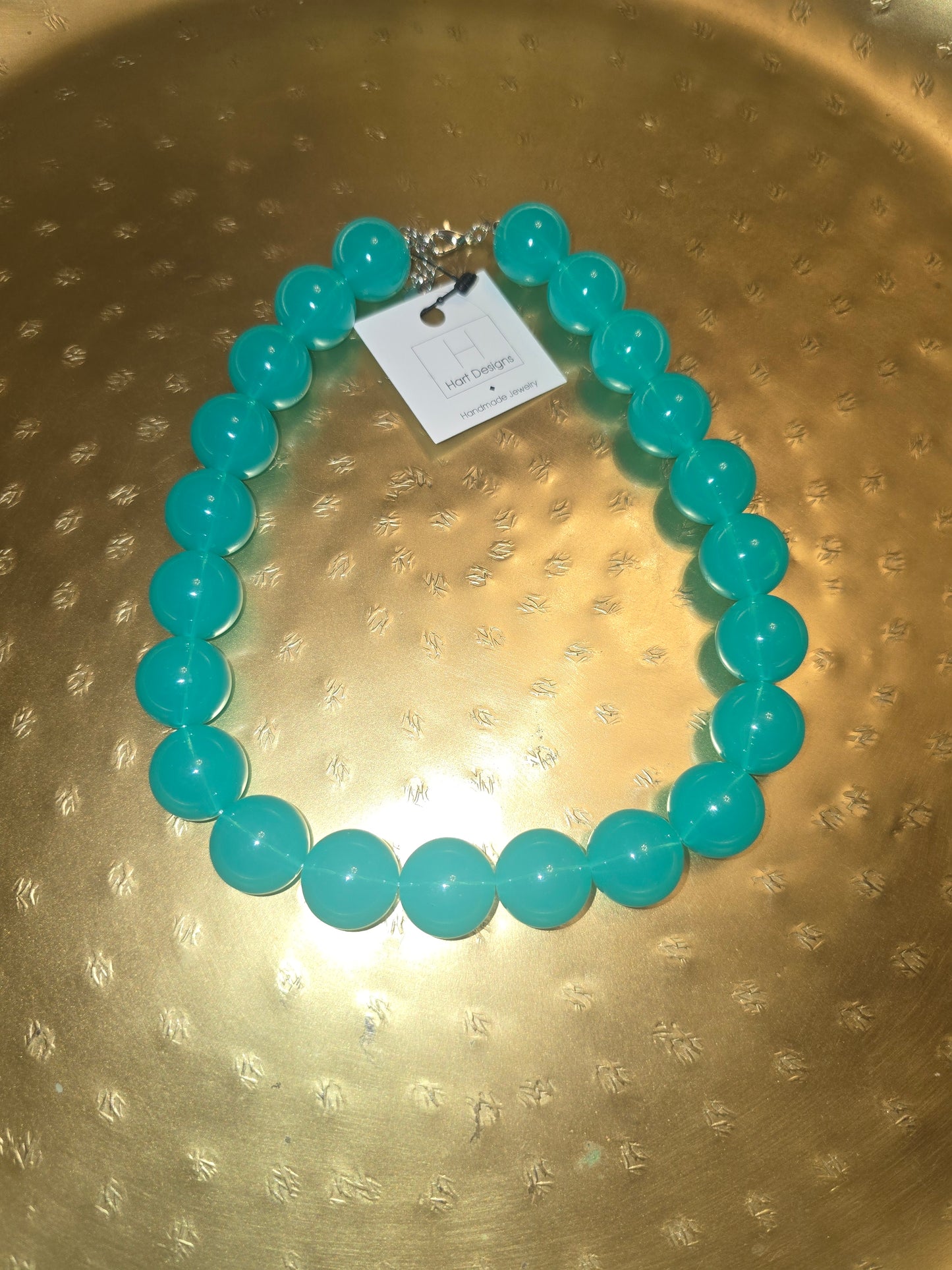 Turquoise gum ball necklace