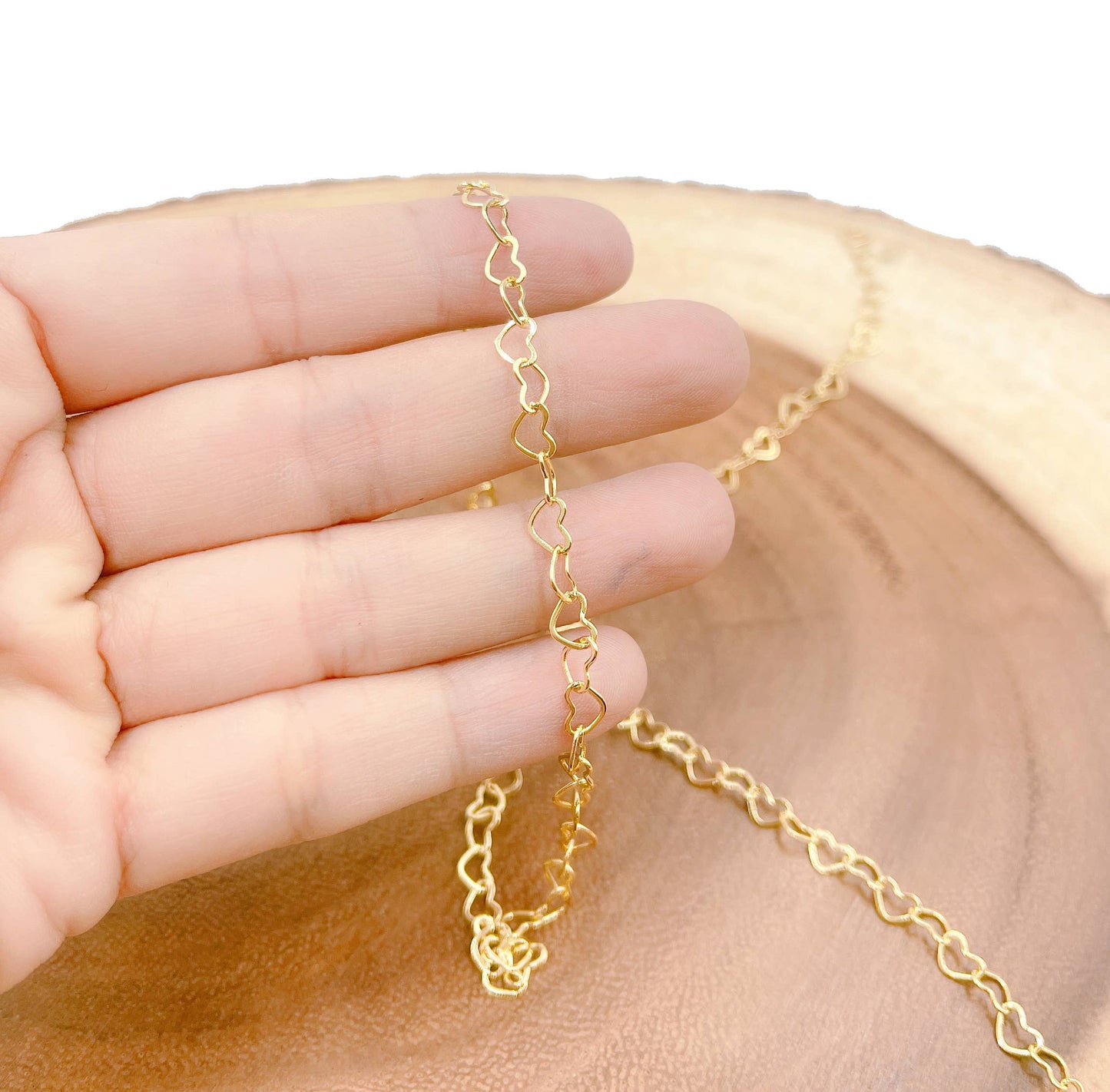 Heart Charm Gold Filled Chain Large - 6x5mm